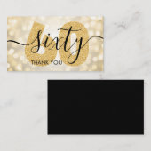 エレガントモダン金ゴールド60th誕生日ありがとう 名刺 (正面/裏面)