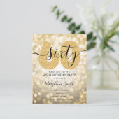 エレガントモダン金ゴールド60th誕生日パーティー 招待状 (スタンド正面)