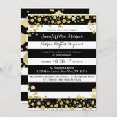 エレガントモダン金ゴールド(ばちゃばちゃ)跳ねる 招待状 (正面/裏面)