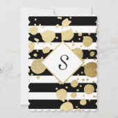 エレガントモダン金ゴールド(ばちゃばちゃ)跳ねる 招待状 (裏面)