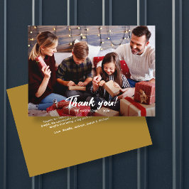 エレガントモダン金ゴールド サンキューカード