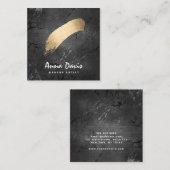 エレガントモダン金ゴールド スクエア名刺 (正面/裏面)