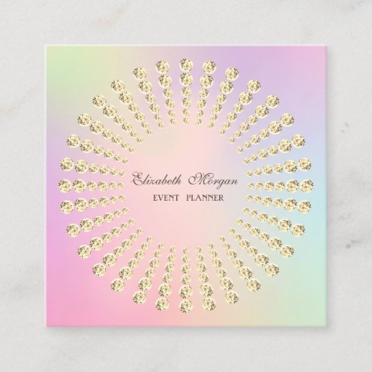 エレガントモダン金ゴールド スクエア名刺 (正面)