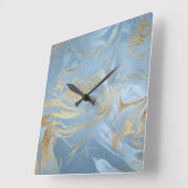 エレガントモダン金ゴールド スクエア壁時計 (傾斜)