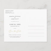 エレガントモダン金ゴールド・スクリプト日付の保存 案内ポストカード (裏面)