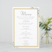 エレガントモダン金ゴールド・フレームのフローラ結婚のメニュー (スタンド正面)