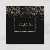 エレガントモダン金ゴールド・フレーム、紙吹雪 割引カード (正面)