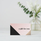 エレガントモダン金ゴールド、ブラックピンクギフト証明書 割引カード (スタンド正面)