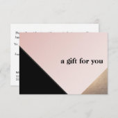 エレガントモダン金ゴールド、ブラックピンクギフト証明書T サンキューカード (正面/裏面)