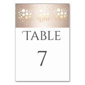 エレガントモダン金ゴールド/ブロンズ紙吹雪 テーブルナンバー (裏面)