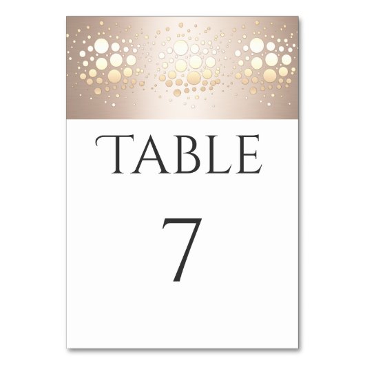 エレガントモダン金ゴールド/ブロンズ紙吹雪 テーブルナンバー (正面)