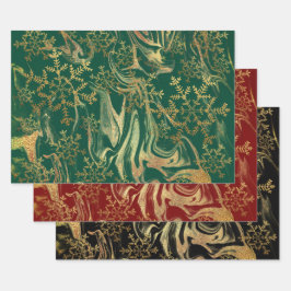 エレガントモダン金ゴールド ラッピングペーパーシート