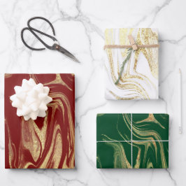 エレガントモダン金ゴールド ラッピングペーパーシート