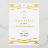 エレガントモダン金ゴールド 箔招待状 (正面)