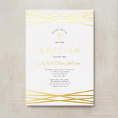 エレガントモダン金ゴールド 箔招待状