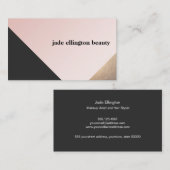 エレガントモダン金ゴールド、黒とピンクの幾何学的 名刺 (正面/裏面)