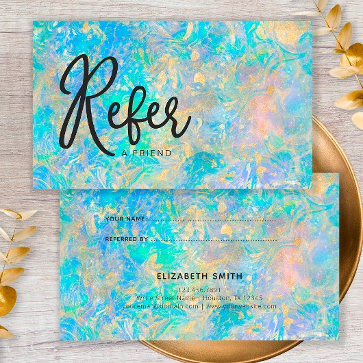 エレガントモダン金ゴールドOpal Stone参照の参照 名刺