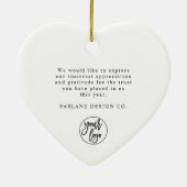 エレガントモダン金ゴールドScriptの企業のBusiness Blue セラミックオーナメント (裏面)