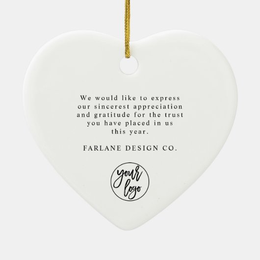 エレガントモダン金ゴールドScriptの企業のBusiness Blue セラミックオーナメント (裏面)