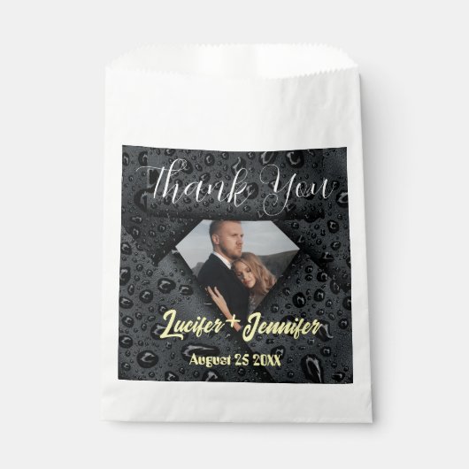 エレガントモダン金ダイヤカスタムモンド写真結婚の フェイバーバッグ (正面)