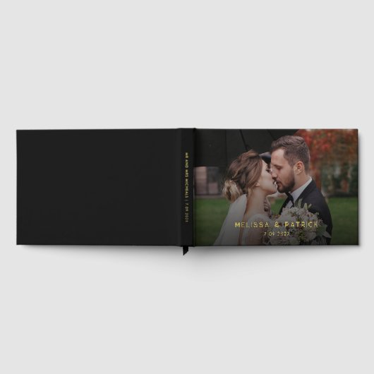 エレガントモダン金結婚箔 ゲストブック (全面)