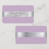 エレガントモダン銀ストライプ線，ブラシ線 名刺 (正面/裏面)