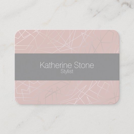 エレガントモダン銀幾何三角形 名刺 (正面)
