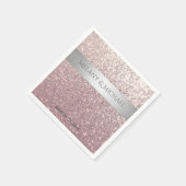 エレガントモダン銀色ストライプ スタンダードカクテルナプキン (角)