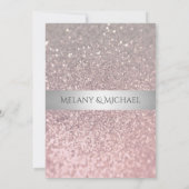 エレガントモダン銀色ストライプ 招待状 (裏面)