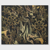 エレガントモダン銅金ゴールド黒大理石の雪 ラッピングペーパー (フラット)