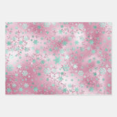 エレガントモダン雪片パターン ラッピングペーパーシート (正面2)