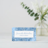 エレガントモダン青ガーリー 名刺 (スタンド正面)