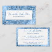 エレガントモダン青ガーリー 名刺 (正面/裏面)