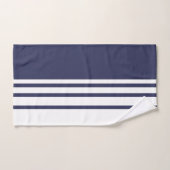 エレガントモダン青ストライプ色の白 バスタオルセット (ハンドタオル)