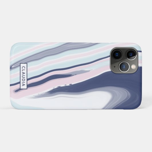 エレガントモダン青白大理石 Case-Mate iPhoneケース (裏面(横))