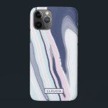 エレガントモダン青白大理石 iPhone 11 PROケース<br><div class="desc">iPhoneモダンケース。ピンクエレガントとブルーの大理石テクスチャ。</div>