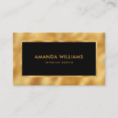 エレガントモダン高級ブラックフェイクとゴールドフォイル 名刺 (正面)