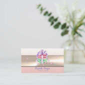 エレガントモダン高級プロフェッショナルフランスのマカロン 名刺 (スタンド正面)