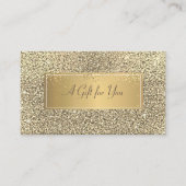 エレガントモダン高級金ゴールドグリッター、紙吹雪 割引カード (正面)