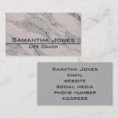 エレガントモダン黒い灰色の大理石の模様 名刺 (正面/裏面)