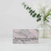 エレガントモダン黒い灰色の大理石の模様 名刺 (スタンド正面)