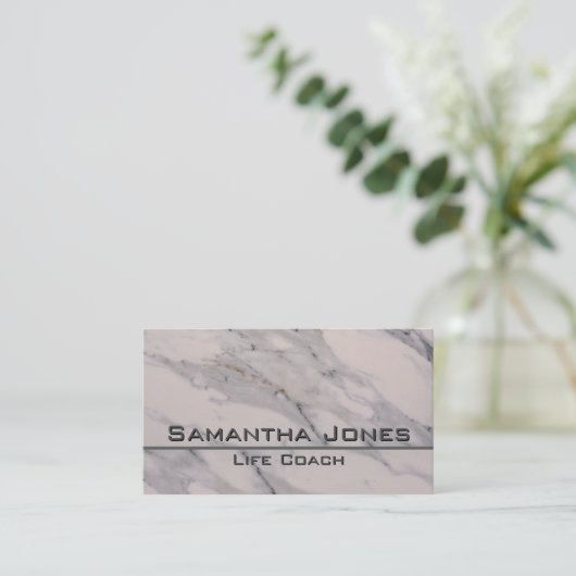 エレガントモダン黒い灰色の大理石の模様 名刺 (スタンド正面)