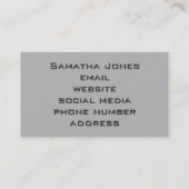 エレガントモダン黒い灰色の大理石の模様 名刺 (裏面)