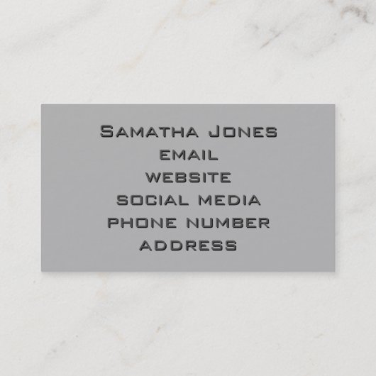 エレガントモダン黒い灰色の大理石の模様 名刺 (裏面)
