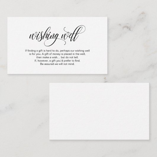 エレガントモダン黒文字結婚願い エンクロージャーカード (正面/裏面)