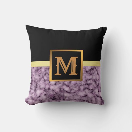 エレガントモダン黒金ゴールド クッション (正面)