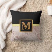 エレガントモダン黒金ゴールド クッション (ブランケット)