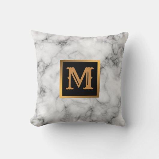 エレガントモダン黒金ゴールド クッション (正面)