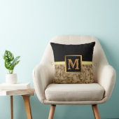 エレガントモダン黒金ゴールド クッション (椅子)