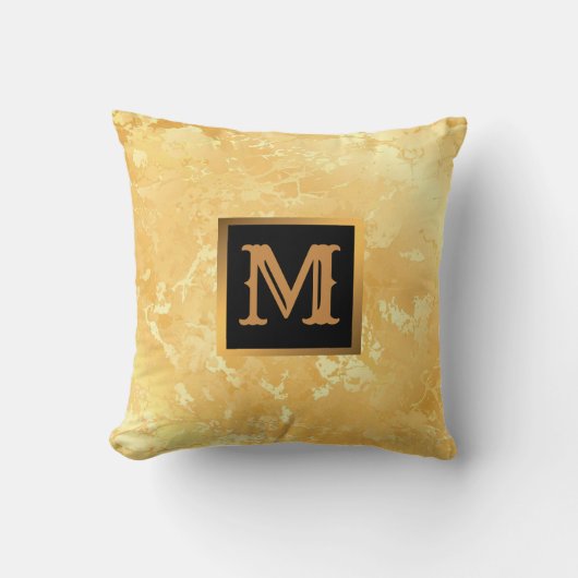 エレガントモダン黒金ゴールド クッション (正面)